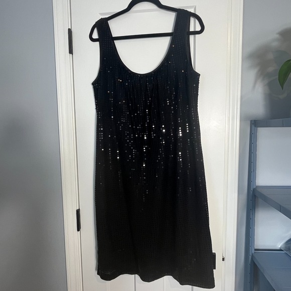New York & Company Dresses & Skirts - New York & Company Dress‎ Womens 16 Sleeveless Black Sequin Lined NEW YEARS EVE